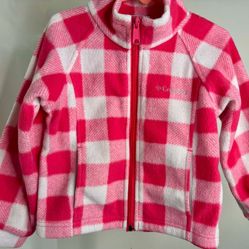 Pink and White Columbia Girls Jacket 4t